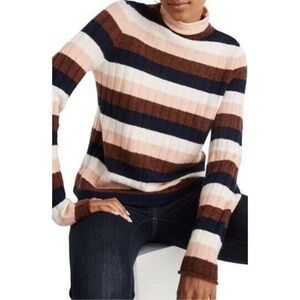 Madewell Women's Evercrest Multi Stripe  Merino Wool Alpaca Blend Sweater S